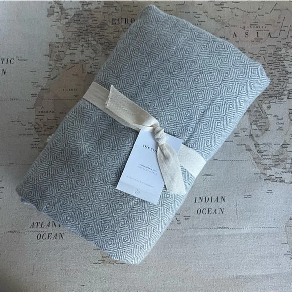 🆕The Citizenry LA CALLE ALPACA BED BLANKET Dove Grey Diamond Throw - Picture 5 of 9